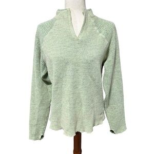 Mountain Hardwear Wool Blend Green Sweater Sz: Med Split Mock Neck Outdoor Warm